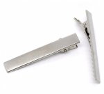 Set of 20 Crocodile clips - Silver color 56 mm x 8 mm