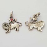 Charm Zodiac Sign Lion Silver Metal N°03 with rhinestones