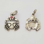 Charm Zodiac sign Cancer Silver Metal N°03 with rhinestones