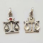 Zodiac sign charm Libra Silver Metal N°03 with rhinestones