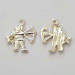 Zodiac sign charm Sagittarius Silver Metal N°04 with rhinestones