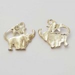 Zodiac sign charm Taurus Silver Metal N°04 with rhinestones