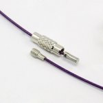 1 necklace rigid cabled wire purple clasp to screw N°01