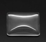 Cabochon Rectangle 18 x 25 mm in clear burr glass N°29