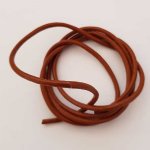 1 mètre Cordon rond cuir lisse Marron 3 mm petit défaut N°02