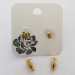 Boucles D'oreilles Tige Perceuse 12 x 4 mm Doré 01 x 2