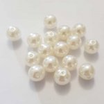 Perle ronde plastique effet nacré blanc 12 mm N°01