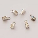 10 Embouts à coller Serres Cordons Argent Vieilli 4 x 3 mm N°01