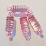 Connecteur Intercalaire ressort 34 x 10 mm Rose 01 Plastique