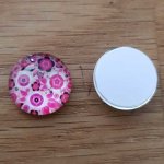 cabochon rond en verre 14mm divers 008