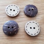 Boutons 17mm à deux trous ronds en noix de coco N°28