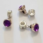 Breloque Pendentif Strass Violet N°1013-06