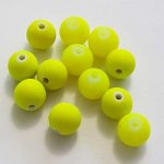 Perle Ronde effet gomme uni 10 mm Jaune 01