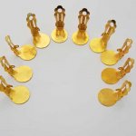 Supports Boucles d'oreilles Clips Plateau N°06 2éme Choix x 5 Paires Doré