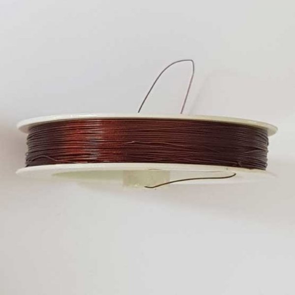 x 100 Fil C&acirc;bl&eacute; Marron 02 Diam&egrave;tre 0.45 mm