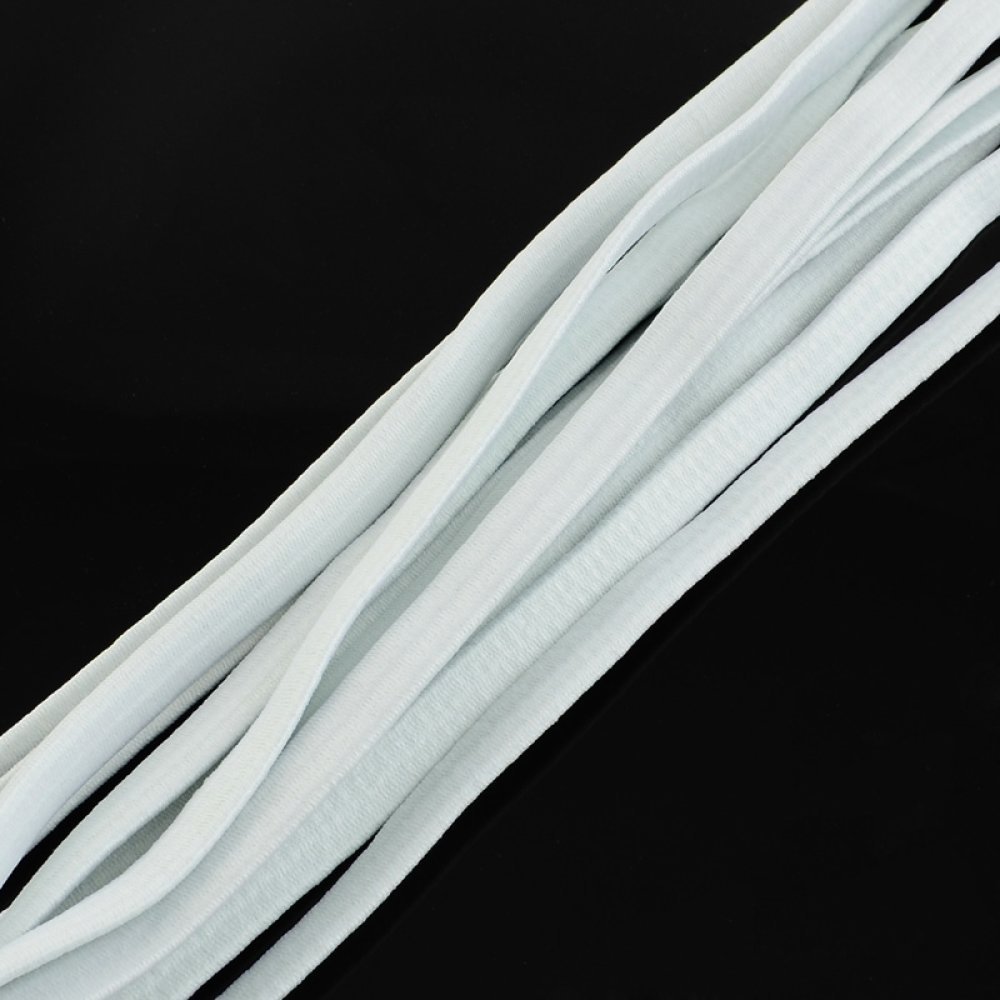 Elastic White Flat Rubber 5 mm per meter