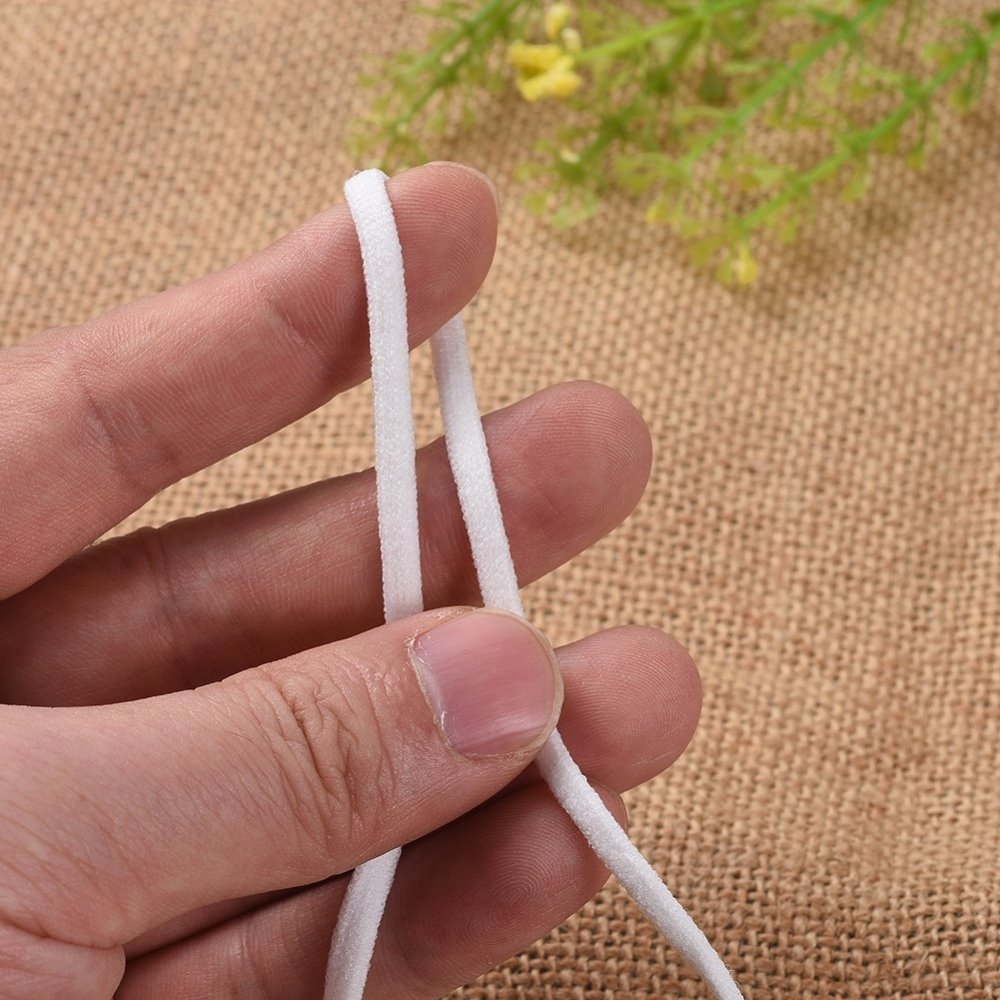 Elastic Polyester Flat 4 mm white to 10 cm