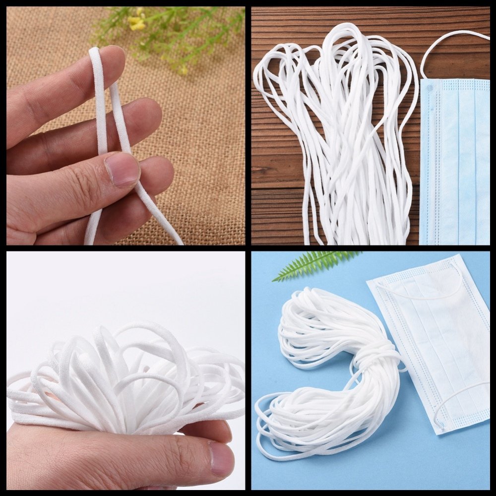 Elastic Polyester Flat 4 mm white to 10 cm