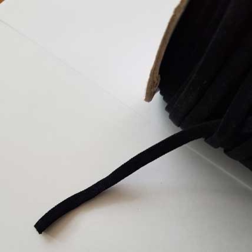 Elastic Polyester Nylon Flat 4 mm black x 100 meters