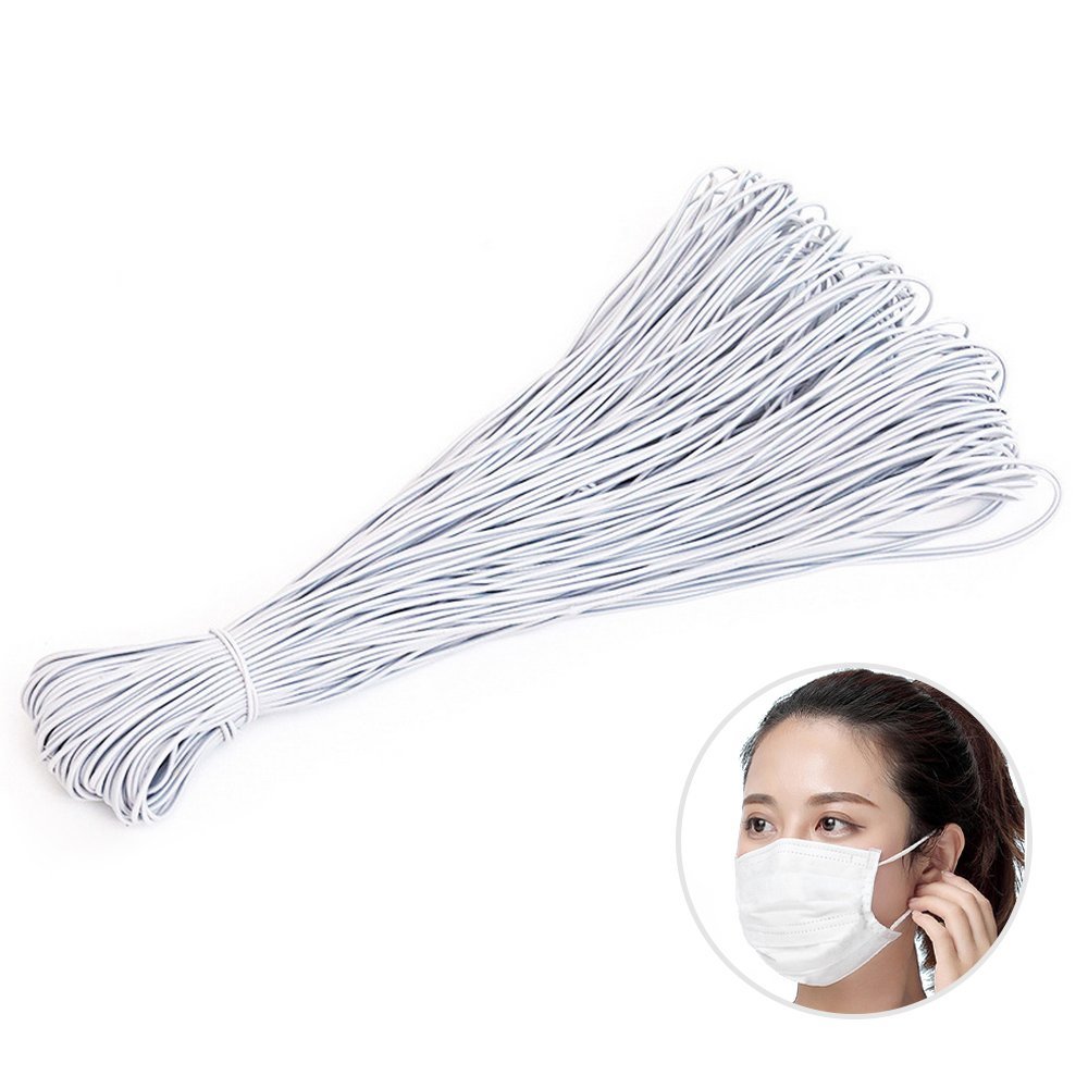 Elastic mask round 2.5 mm White to 10 cm