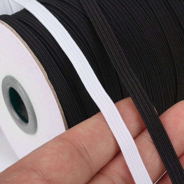 Flat elastic 3 mm Black per meter