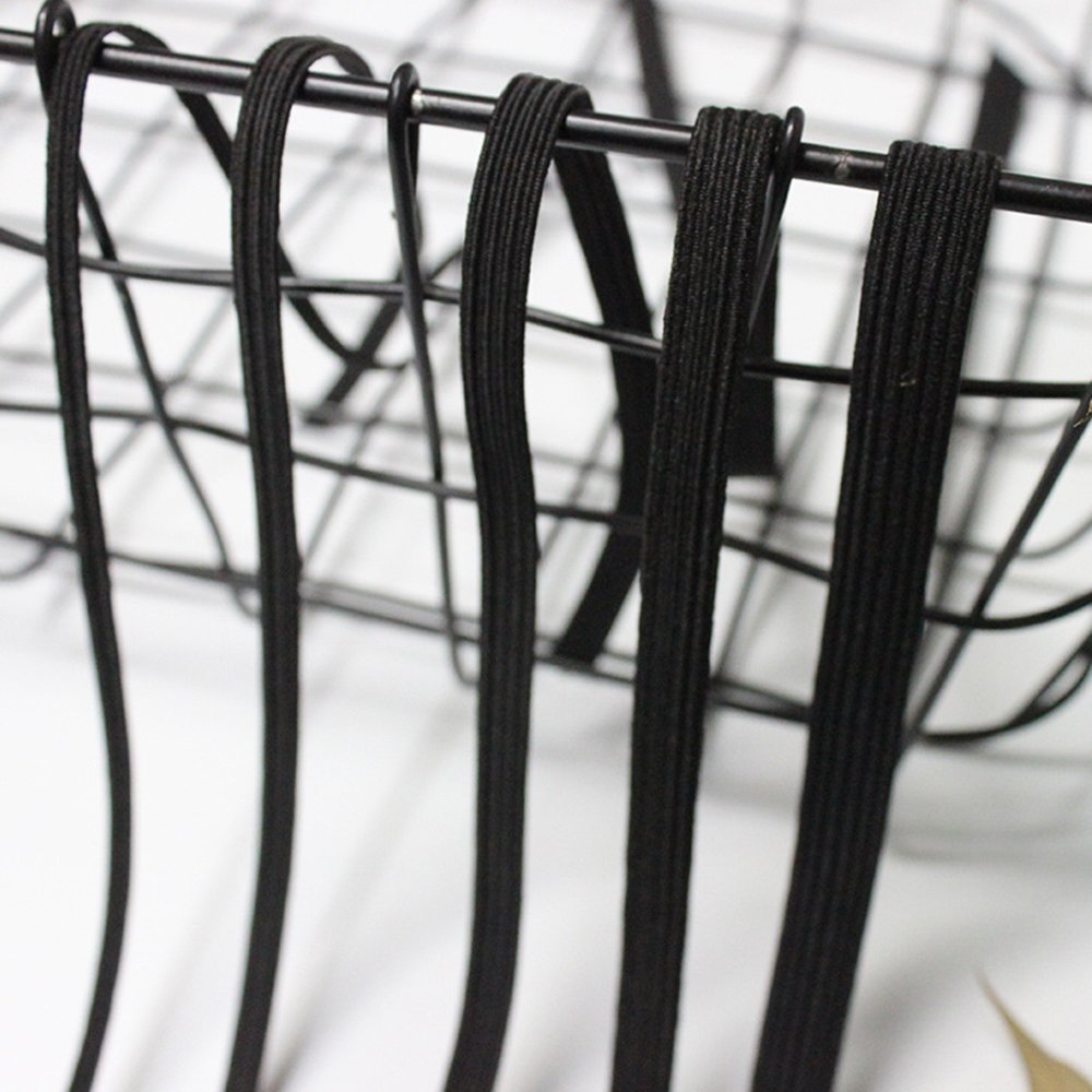 Flat elastic 5 mm Black per meter