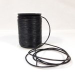 Spool of 50m round leather cord diameter 2mm black color