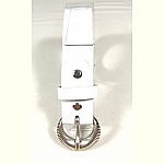 Ceinture pour Elle cuir blanc boucle métal