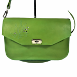 Bag 'baguette' smooth cow leather green color