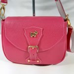 Fuchsia pink grained cow leather bag