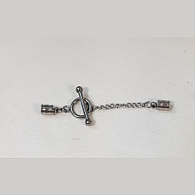 Apprêts bijoux: fermoir T métal avec embouts