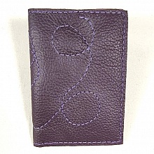 Porte cartes cuir coloris parme