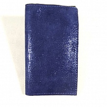 Porte feuilles et porte cartes cuir bleu