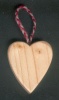 Small wooden heart to hang Valentine's day