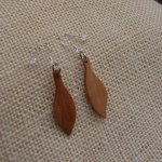 earring ethical jewelry wood handcrafted waxed cherry wood