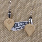 earrings carved jewelry nature solid maple wood handmade