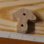 Button mushroom 22mm embellishment scrapbooking nature forest solid wood handmade