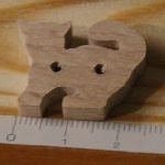 Button cat 25mm solid wood handmade embellishment scrapbooking pets