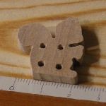 Button squirrel 25mm solid wood handmade embellishment scrapbook nature animals