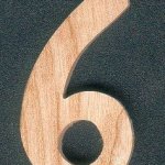 Number 6 in wood 5 cm, solid ash wood, handmade, numbers to stick for clock, clock