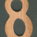 Number 8 ht 10cm wood signage 