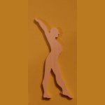 Dancer figurine 3mm solid wood handmade embellishment scrapbooking dance