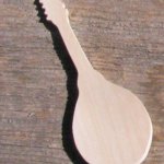 Mandolin figurine wedding theme music handmade solid wood embellishment scrapbooking