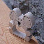 Napkin ring mouse, handcrafted in solid wood
