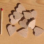 10 miniature hearts to stick to decorate solid wood handmade scrapbooking embellishment