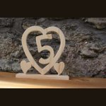 Wooden wedding heart, 5 years of marriage, original decorative gift, handmade, wooden wedding gift idea