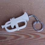 key ring musical instrument, flugelhorn solid wood original gift musiscien, handcrafted