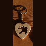 heart and bird key ring