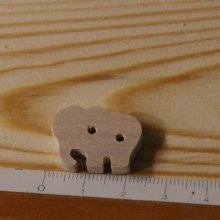 Solid wood button elephant 22mm, to sew, handmade embellishment scrapbooking