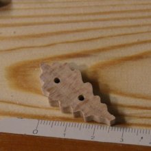 Button leaf oak 35mm to decorate and sew solid wood handmade embellishment scrapbooking